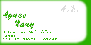 agnes many business card